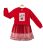 Karácsonyi lány ruha, piros, 104