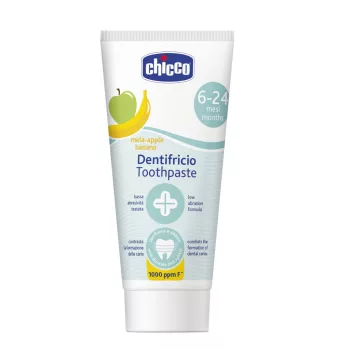   CHICCO Fogkrém alma-banán ízesítéssel fluoriddal 50ml, 6-24 hónapos korig