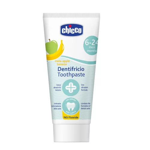CHICCO Fogkrém alma-banán ízesítéssel fluoridmentes 50ml, 6-24 hónapos korig