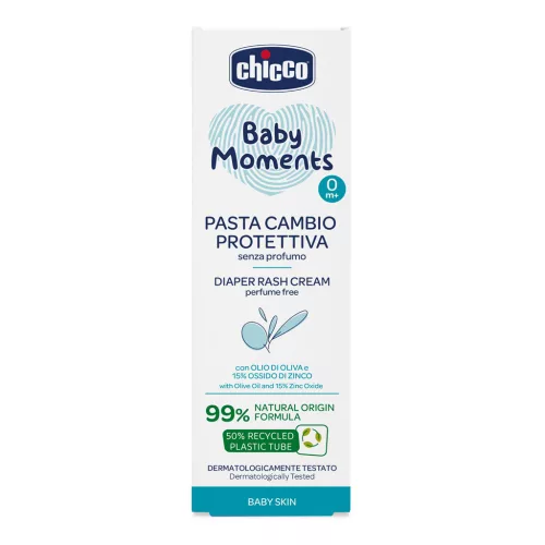 CHICCO Baby Moments illatmentes babapopsi krém 99%-ban természetes összetevőkkel 100ml, 0m+
