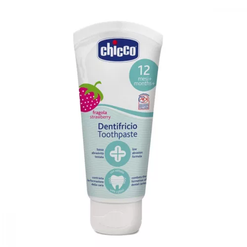 CHICCO Fogkrém eper ízű fluoridmentes 50ml, 12m+