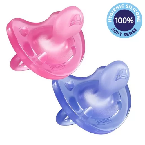 CHICCO Physio Soft teljesen szilikon cumi 16-36m lány 2 db