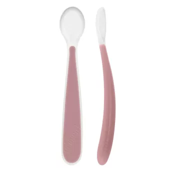 CHICCO Szilikon kanál Soft pink 2db, 6m+