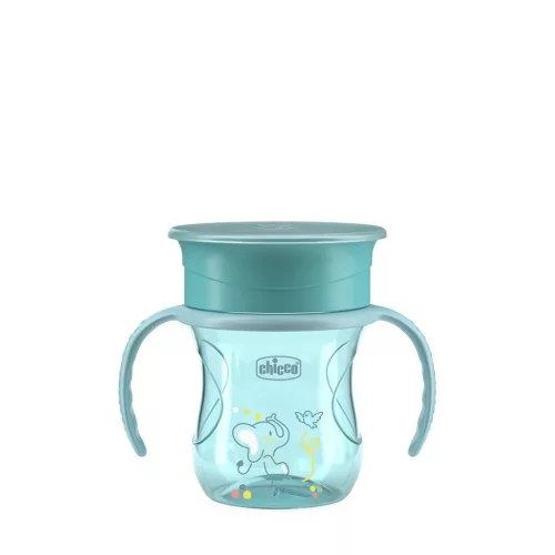CHICCO 360 Perfect X csésze fogantyúkkal, teal, 12 hónapos kortól