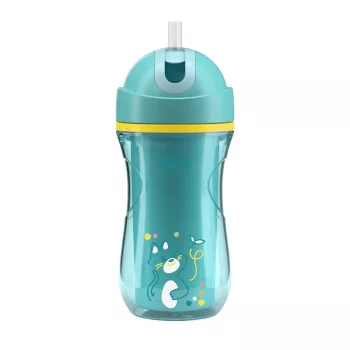 CHICCO Hrnček Sport termo so slamkou teal, 14m+