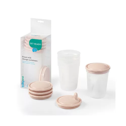 BABYONO Élelmiszer tároló és fagyasztó edények 4 darab bézs