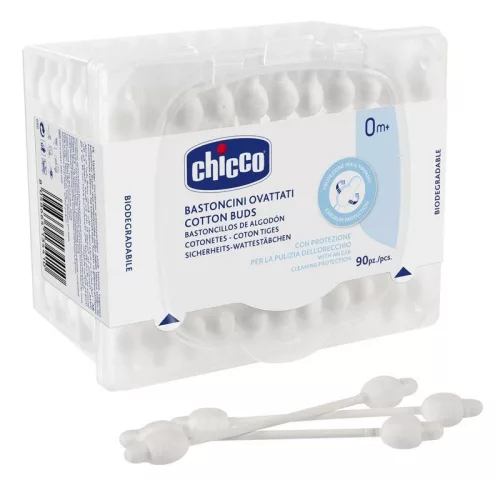 CHICCO Anatómiai vattapálcikák 100% pamut 90 db