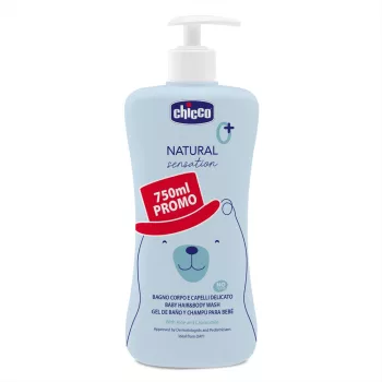   CHICCO Haj- és test sampon Natural Sensation aloe verával és kamillával 750 ml, 0 m+