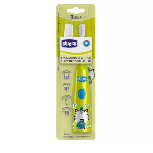 CHICCO Gyermek elektromos fogkefe Tiger 3év+