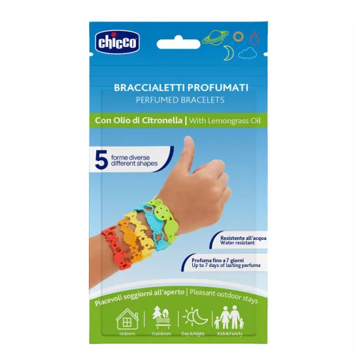 CHICCO Illatosított szilikon karkötők 5 db