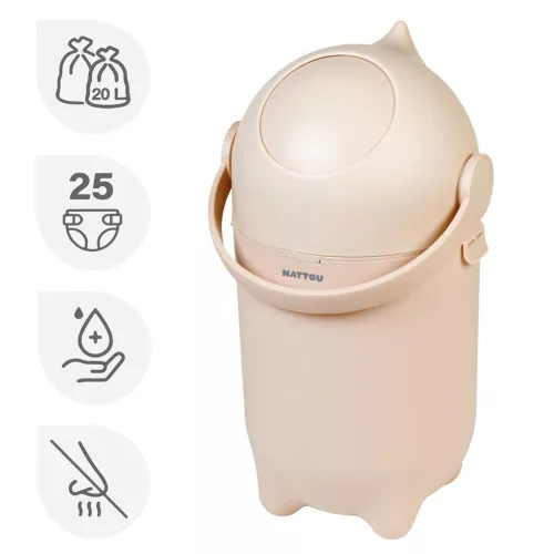 NATTOU Dropy Beige 27 cm pelenkatartó kosár