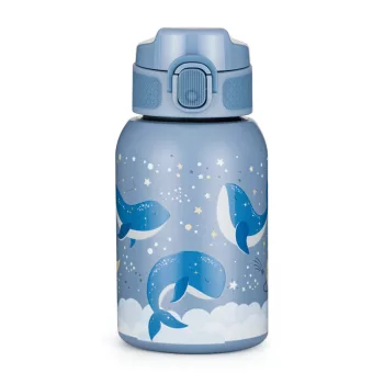   PETITE&MARS Rozsdamentes termosz palack szívószállal 350 ml Whale Song 12m+