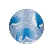 PETITE&MARS Rozsdamentes termosz palack szívószállal 350 ml Whale Song 12m+