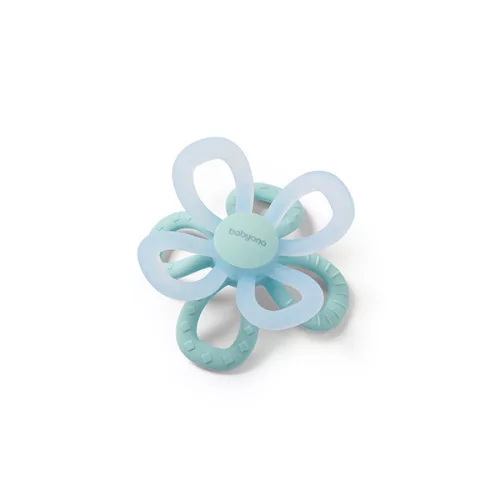 BABYONO Szilikon rágóka Flower - kék