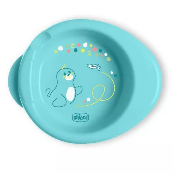  CHICCO Csúszásmentes tányér, amely melegen tartja az ételt, teal színű, 6 hónapos kortól
