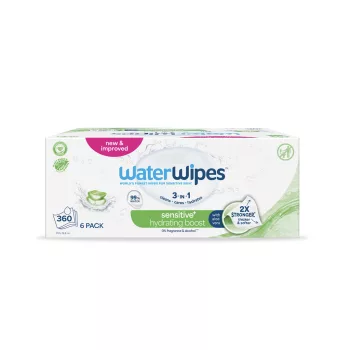   6x WATERWIPES Nedves törlőkendők Hydrating clean with aloe vera 3in1 60 db  ( 360 db )