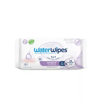   12X WATERWIPES Nedves törlőkendők Nyugtató tisztítás 3 az 1-ben 60 db (720 db)