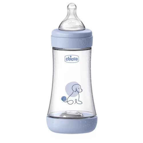 CHICCO Antikólikus cumisüveg Perfect5 240 ml fiú közepes áramlás 2m+
