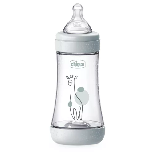 CHICCO Antikólikus cumisüveg Perfect5 240 ml semleges közepes áramlás 2m+