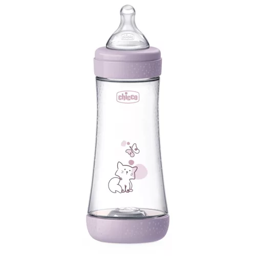 CHICCO Antikólikus cumisüveg Perfect5 300 ml lány gyors folyású 4m+