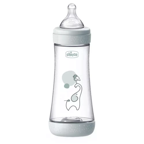 CHICCO Antikólikus cumisüveg Perfect5 300 ml semleges gyors folyású 4m+