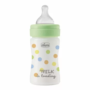   CHICCO Perfect Easy cumisüveg 150 ml, lassú szilikon áramlás, semleges, 0m+