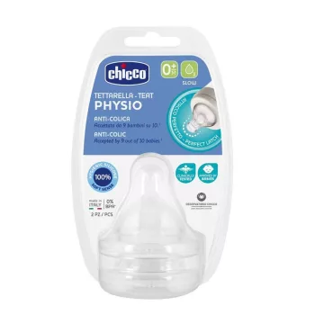   CHICCO Perfect Easy/Perfect 5/Well-Being fiziológiai lassú áramlású cumisüveg cumi 0m+ 2 db