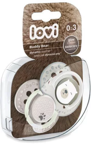 LOVI Szilikon szimmetrikus dinamikus cumi Buddy Bear 0-2M 2db