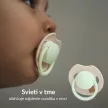 LOVI Dinamikus szilikon világító cumi Prime 6-18m 2db Elefántcsont/Rózsaszín
