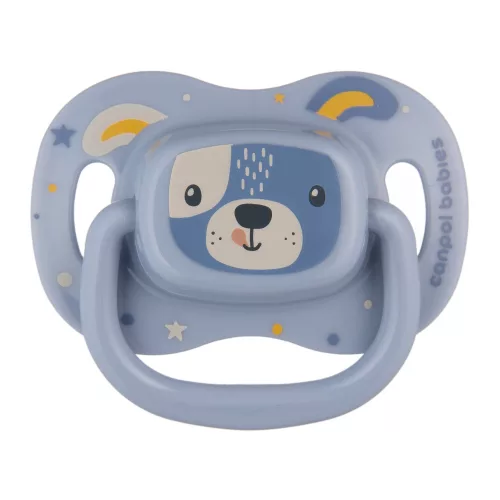 CANPOL BABIES Szimmetrikus szilikon cumi Cute animals 0-6m 1db kék