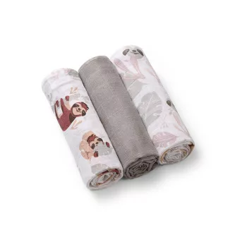   BABYONO Super Soft muszlin pelenkák 3 db - Szürke, 70x70 cm