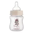 CANPOL BABIES Széles nyakú cumisüveg Bonjour Paris 120 ml rózsaszín
