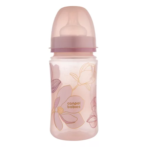 CANPOL BABIES EasyStart Gold antikolikus cumisüveg 240 ml rózsaszín