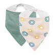 PETITE&MARS Bandana előke Luke 2 db Bézs Kiwis&Misty Zöld 3m+