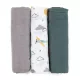 PETITE&MARS Bambusz muszlin 3db-os pelenka szett Moussy Grey Planes, 68 x 68 cm