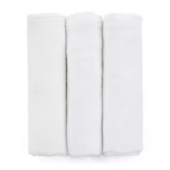   PETITE&MARS Bambusz muszlin 3db-os pelenka szett Moussy Total White, 68 x 68 cm