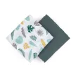 PETITE&MARS Bambusz muszlin 2db-os pelenka szett Misty Green Leaves, 120 x 120 cm
