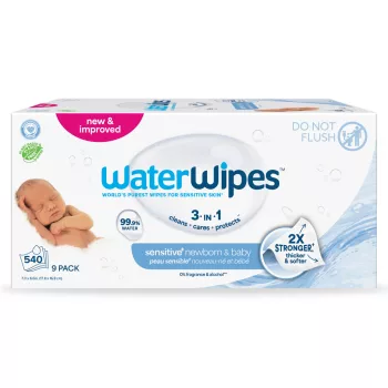   9x WATERWIPES Nedves törlőkendők Newborn&Baby 3in1 60 db ( 540 db )