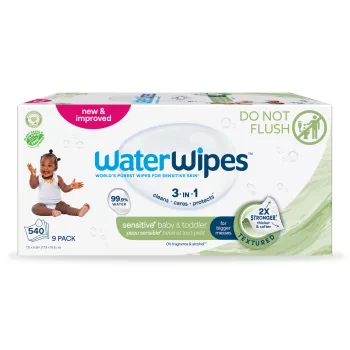   9x WATERWIPES Nedves törlőkendők Baby&Toddler 3in1 60 db (540 db)