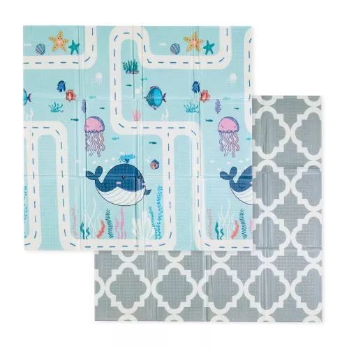 PETITE&MARS Összecsukható játszószőnyeg Campy S 120x120cm Ocean&Arabesca