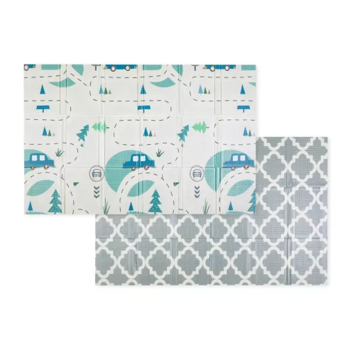 PETITE&MARS Összecsukható játszószőnyeg Campy L 130x200cm Cars&Arabesca