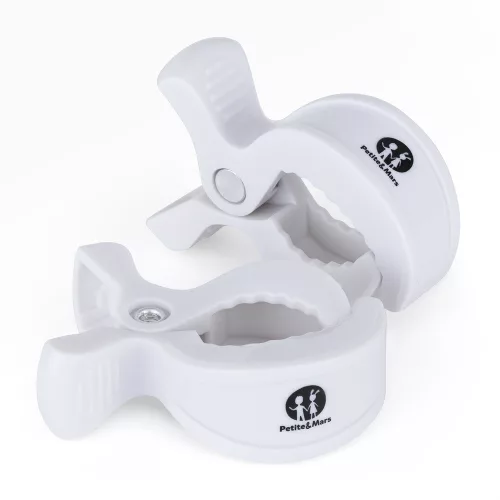PETITE&MARS Csipesz babakocsira, 2 db, fehér