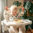 PETITE&MARS Etetőszék huzat és tálca Gusto Ochra Crowns