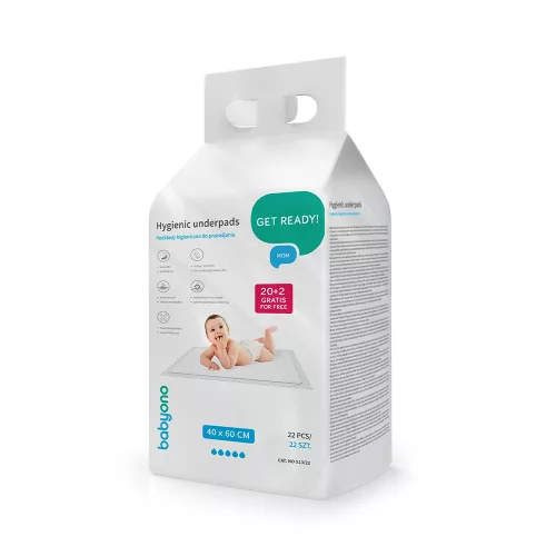 BABYONO Pelenkázó alátétek gyermekek számára 40 x 60 cm, 20 db + 2 db ingyen