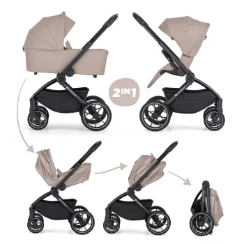   PETITE&MARS Kombinált babakocsi SCOUT 2 az 1-ben Cappuccino Cream
