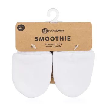 PETITE&MARS újszülött kesztyű  Smoothie Infinity White