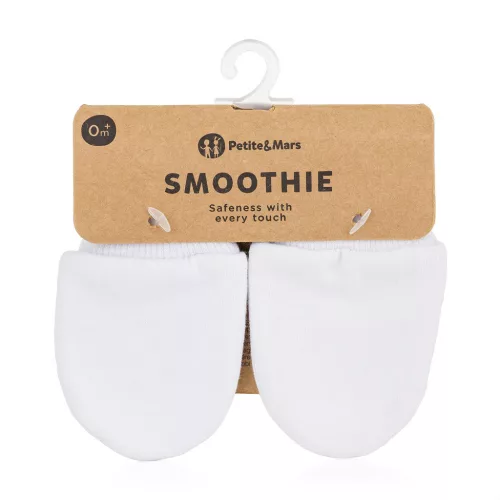 PETITE&MARS újszülött kesztyű  Smoothie Infinity White