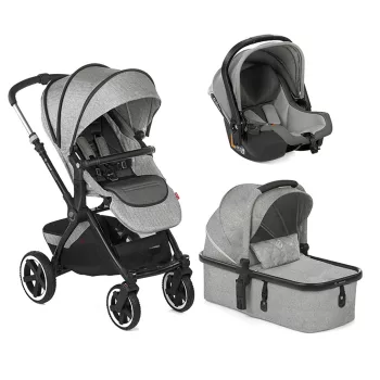   JANÉ Babakocsi kombinált Crosslight + mózeskosár Micro Pro + autósülés Koos i-size Dim Grey