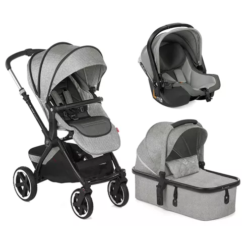 JANÉ Babakocsi kombinált Crosslight + mózeskosár Micro Pro + autósülés Koos i-size Dim Grey