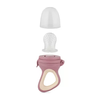   PETITE&MARS Szilikon gyümölcs etető cumi Fruzi Rose&Sand 6hó+